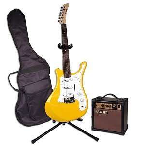  Yamaha Yellow Electric Guitar Kit w/Stand Bag and More 
