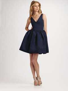 Chloe & Reese   Silk Faille V Neck Party Dress    