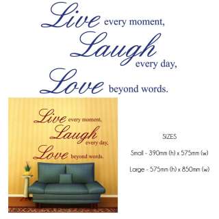LIVE LAUGH LOVE Quote Wall Sticker Decal   Large  