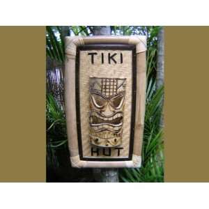  TIKI HUT Bamboo Sign with Tiki Mask