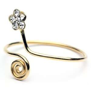  10 KT Gold Flower & Spiral Toe Ring   