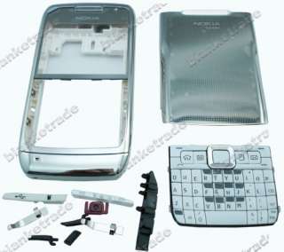 For Nokia E71 Full Housing Cover Keypad Silver   White  