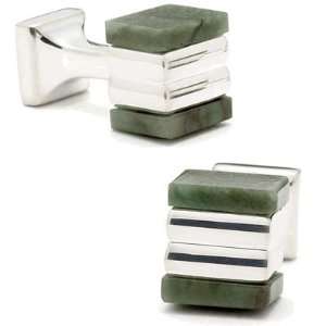  Banded African Jade Cufflinks 