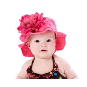  Raspberry Sun Hat with Peony Baby