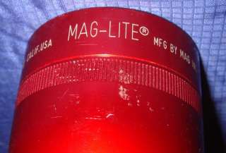 BG269 Vtg Maglite 5 D Cell Flashlight Red 50730794  