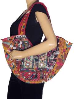 Handmade Women Shoulder Bag Vintage Kutch Embroidered Big Multicolor 