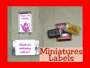 Ice Cream Tea Party Mini Miniature Candy Bar Wrappers Personalized 