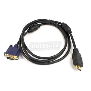 HDMI GOLD MALE TO VGA HD 15 MALE Cable 6FT 1.8M 1080P  