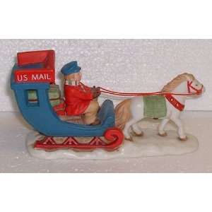  Lefton Colonial Village Horse Drawn US Mail Sleigh with 