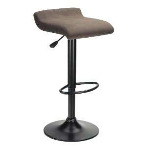 Marni Air Lift Stool, Micro Fiber Seat Top, Black and Stain Finish 
