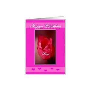  Happy Birthday Paige / Hot Pink Tulip Card Health 