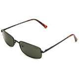 Cole Haan C 726 10 Rectangle Sunglasses,Black Frame/Green Lens,One 