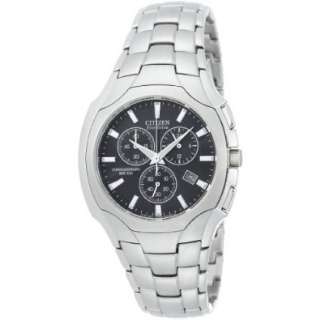Citizen Mens AT0880 50E Eco Drive Chronograph Stainless Steel Black 
