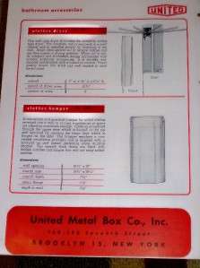 Vtg United Metal Box Co Catalog Medicine Cabinets Light  