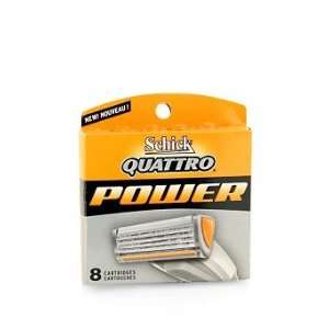  Schick Quattro Power Refill Cartridges, 8 Cartridges 
