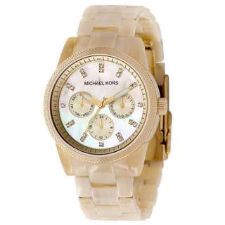 Michael Kors Chronograph Horn Watch w/ Mother of Pearl  