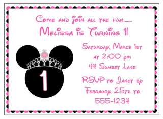 Mickey Mouse Minnie Mouse Birthday Invitation  