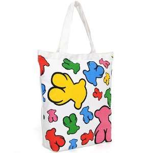    Super Lover Rainbow Bear Shoulder Canvas Bag White S9 Baby