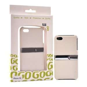  WiGO White Leather Kickstand Case for the iPhone 4 Cell 