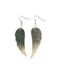 Angel Wing Mother of Pearl Earrings   2 to 2.5   Colors May Vary
