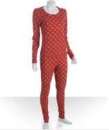 Lucky Brand red woodcut diamond print thermal pajama set style 