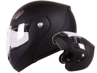 Matte Flat Black Modular Flip up Motorcycle Helmet DOT Approved