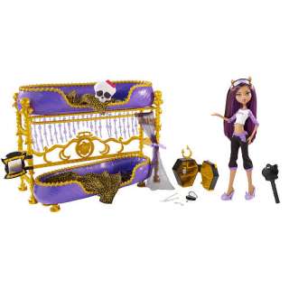 Monster High Dead Tired Series Room to Howl Clawdeen Wolf Doll & Bed 