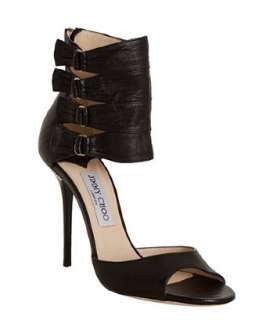 Jimmy Choo black leather Opera ankle cuff stilettos   up to 