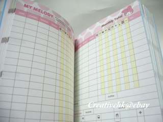 description sanrio my melody monthly diary weekly planner schedule 