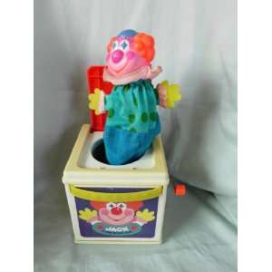 Vintage 1987 Mattel Clown  Jack in the Music Box  Toy 5 1/4 x 5 1/4 