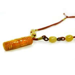  Yellow Dragon Jade Necklace 