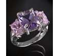 judith ripka amethyst and pink crystal triple stone ring