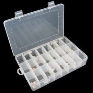   Box, Storage Box with 24 Compartment Craft Clear Organizer Tray Home