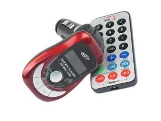 Car FM transmitter  Player SD MMC USB LCD Red #9389  