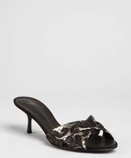 Giuseppe Zanotti silver leather Alien lace strap peep toe sandals