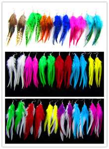 New Natural Dangle Feather Earrings Wholesale You Pick Style/Quantity 