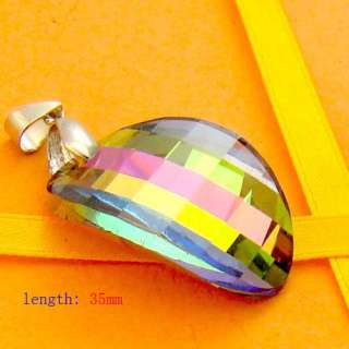 C9064 Multicolor Faceted Crystal Bead Pendant Necklace  