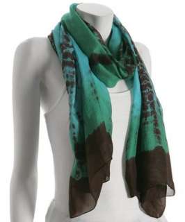 La Fiorentina brown tie dye silk scarf  
