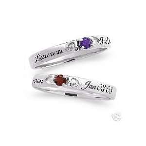   STACKABLE MOTHERS BIRTHSTONE RING WITH ENGRAVING 