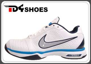 Nike Zoom Vapor 8 Club White Grey Blue 2011 Mens Comfort Tennis Shoes 