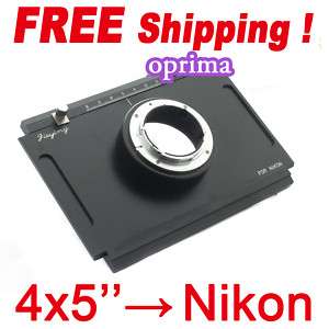 4x5 Large Format Camera to Nikon D90 D80 D70 D3 Adapter  
