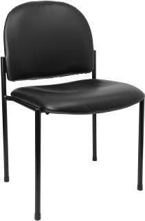 BLACK VINYL STACK OFFICE GUEST CHAIR  