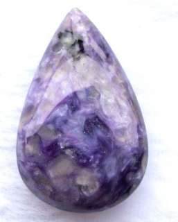 Natural Charoite Teardrop Cab 33×20×11mm  