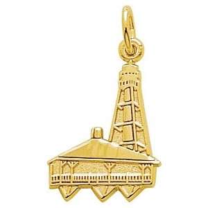   Sanibel Island Lighthouse, Florida Charm, Gold Plated Silver Jewelry