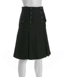 Nanette Lepore black piqué Antilles pleated skirt   up to 