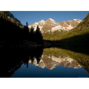  Sunrise at the Maroon Bells, Two Peaks over 14,000 Are 