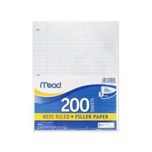  Mead Products   Filler Paper, Wide Ruled, 3HP, 15lb., 10 1 