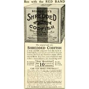  1905 Ad J. W. Beardsley Shredded Cod Fish Seafood Meat 