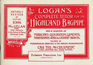 Logans Complete Tutor for the Highland Bagpipe 9780853603849  