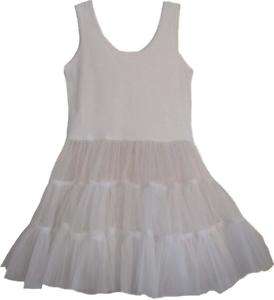 Girls white petticoats white full slip petticoat sz 7  